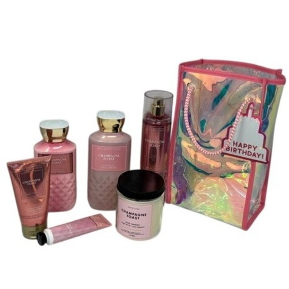 Bath Body Works Champagne Toast Gift Set Bag Mist Lotion‎ Cream Candle